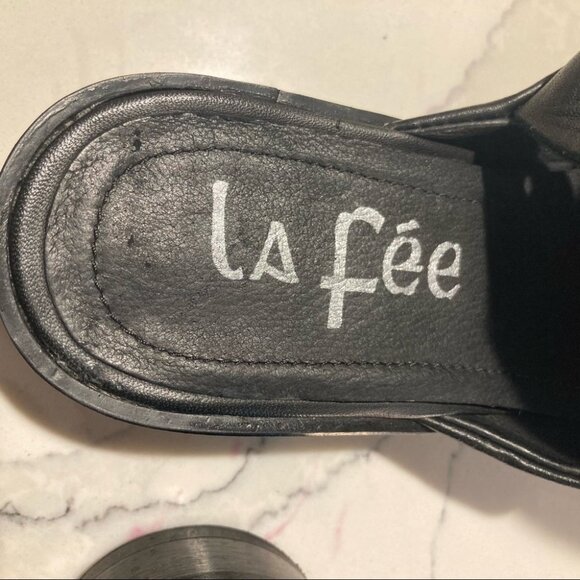 LA FEE Sz 39 Leather Slingback Mules with Buckle Closure NWOT - Picture 12 of 12